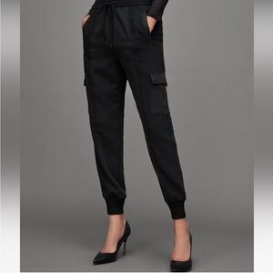 All Saints ALLSAINTS Maddie Black Cargo Jogger Pants